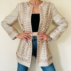 Gospel Beautiful cream beige long jacket blazer